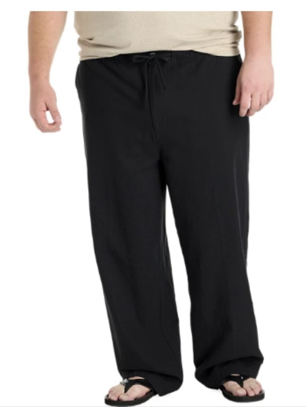 Men's Island Passport Black Linen Blend Drawstring Pants NWT